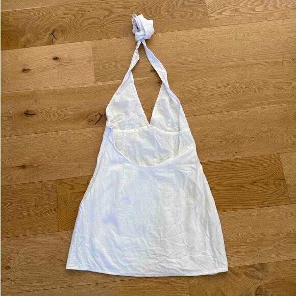 White Fox - Halter Tie  Neck Backless Mini Dress in White - Picture 4 of 4